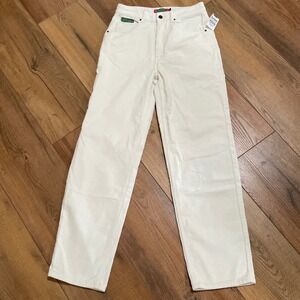 BRAND NEW White Empyre Corduroy Pants Size 4 Womens Painter Pants Tori Style